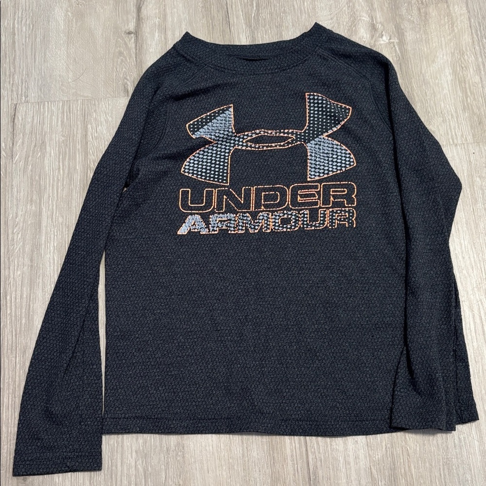 Under Armour Black and Gray Logo Long Sleeve